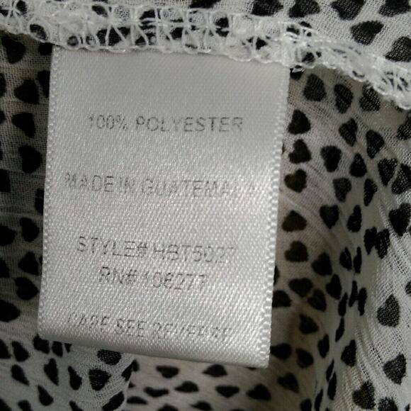 Hale Bob Heart Print Sheer Shirt Size M - Picture 5 of 5